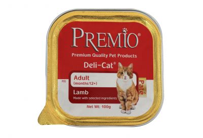 מעדן פרמיו חתול בוגר כבש 100 גרם
